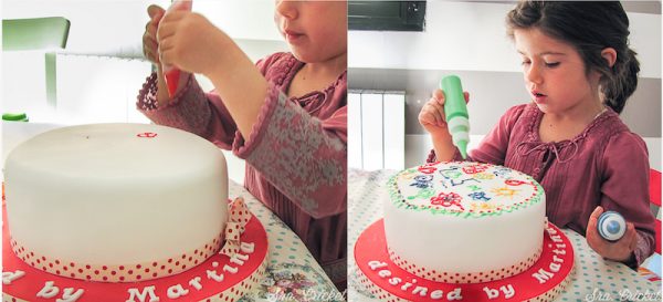 tarta diseñada por niña