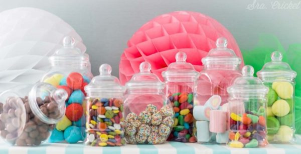tarros plastico para dulces candy bar
