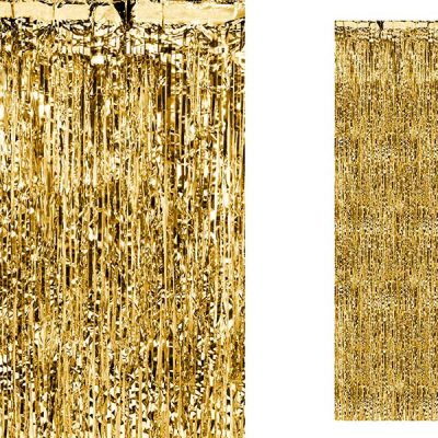 cortina dorada flecos para fiestas