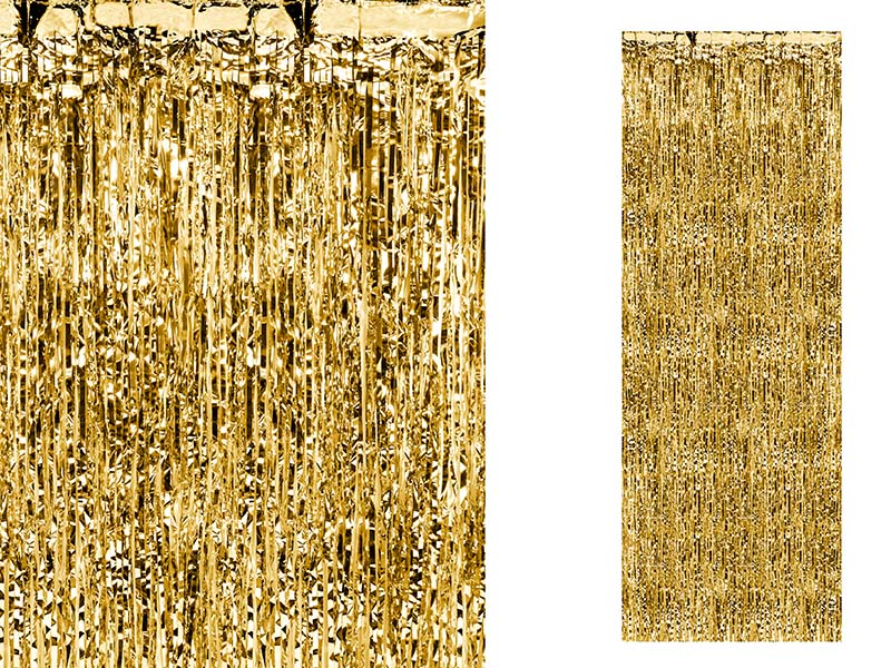 cortina dorada flecos para fiestas
