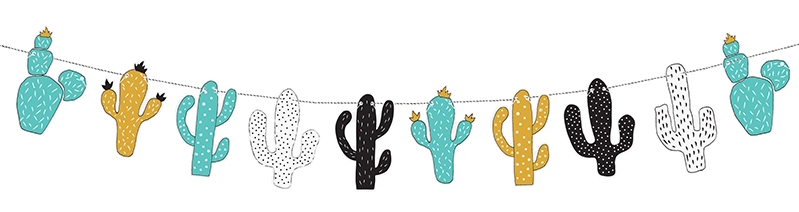 guirnalda cactus para fiestas