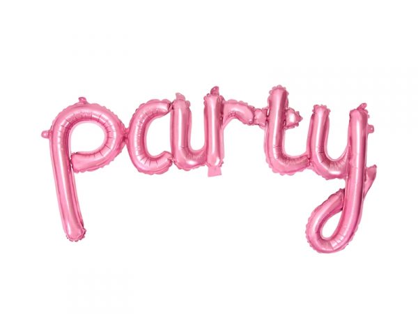 globos texto party rosa