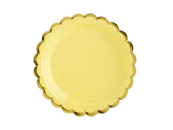 plato de papel amarillo