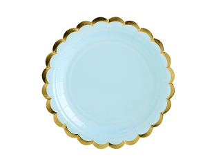platos papel color azul claro