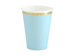 vaso de papel azul claro