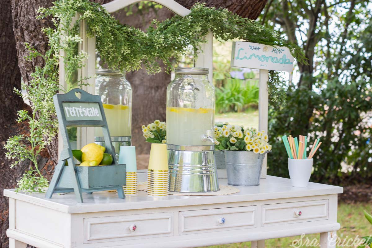 mesa de limonada para primera comunion