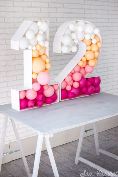 numeros rellenos de globos 3D gigantes