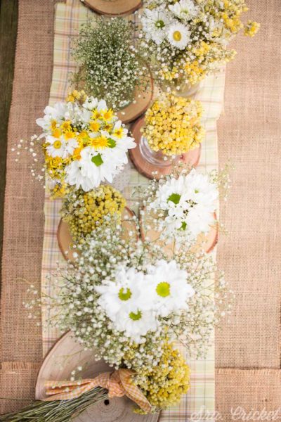 decoración de mesa con flores