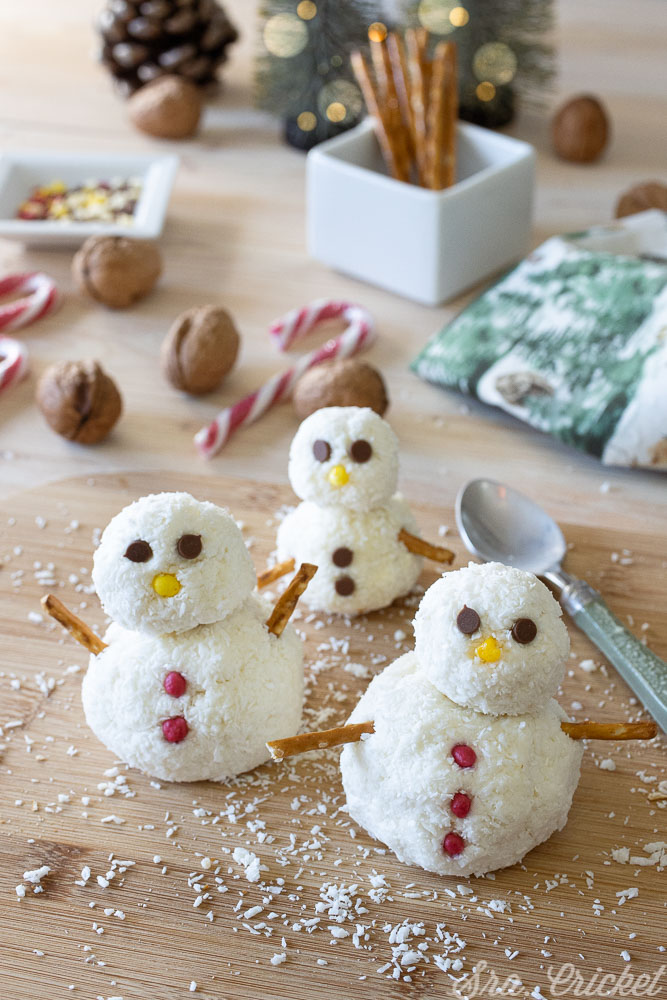 receta infantil pastelitos muñeco de nieve queso